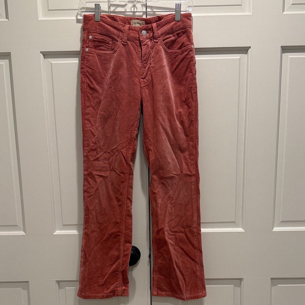 Pilcro Red Flare Corduroy Jeans